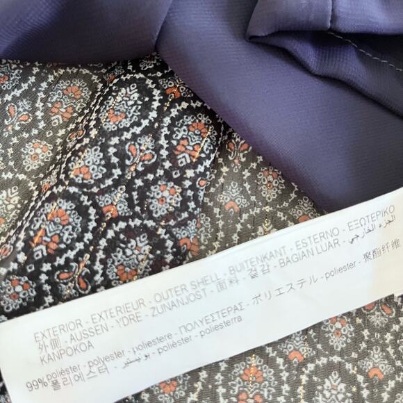 Zara Black Printed Chiffon Tie Neck Long Sleeve Sheer Romper Size XS NWT - Picture 12 of 13